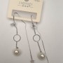Long Stud Earrings, 925 Majorica Series, 10mm Diameter, 80mm Length