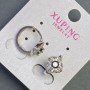 Xuping Earrings "Rhombus" with Black Stones 15x10mm, Rhodium
