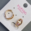 Xuping Earrings, 18K Gold Plated, Multicoloured Crystals, 15x8mm+