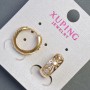 Xuping Earrings 6x15mm "18K Gold Plated" with White Rhinestones