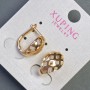 Xuping Earrings, 14mm Length, 10mm Thickness, 18K Gold Plated