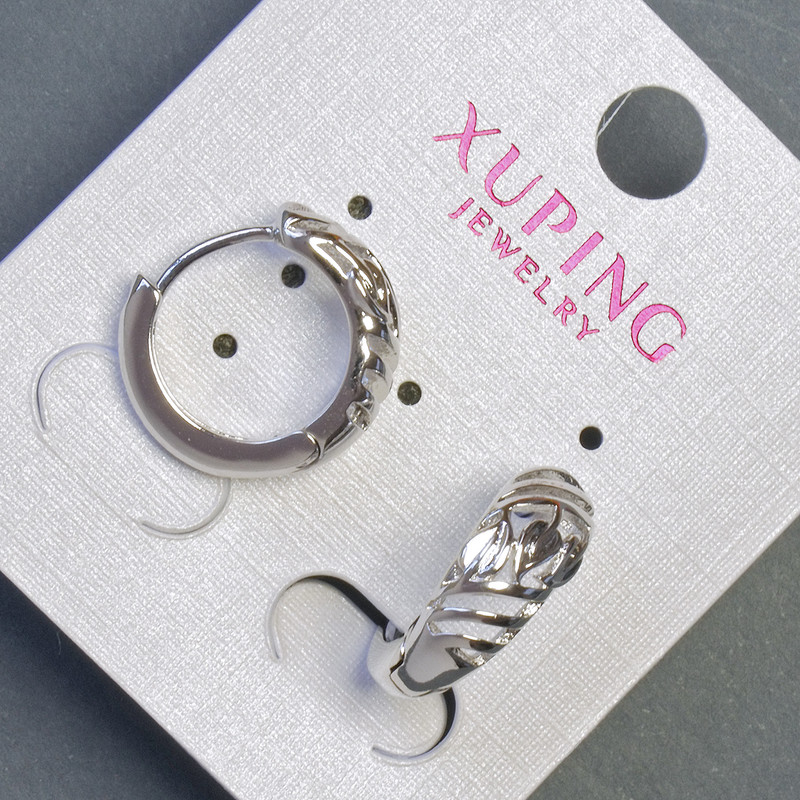 Xuping Earrings 7x17mm Rhodium