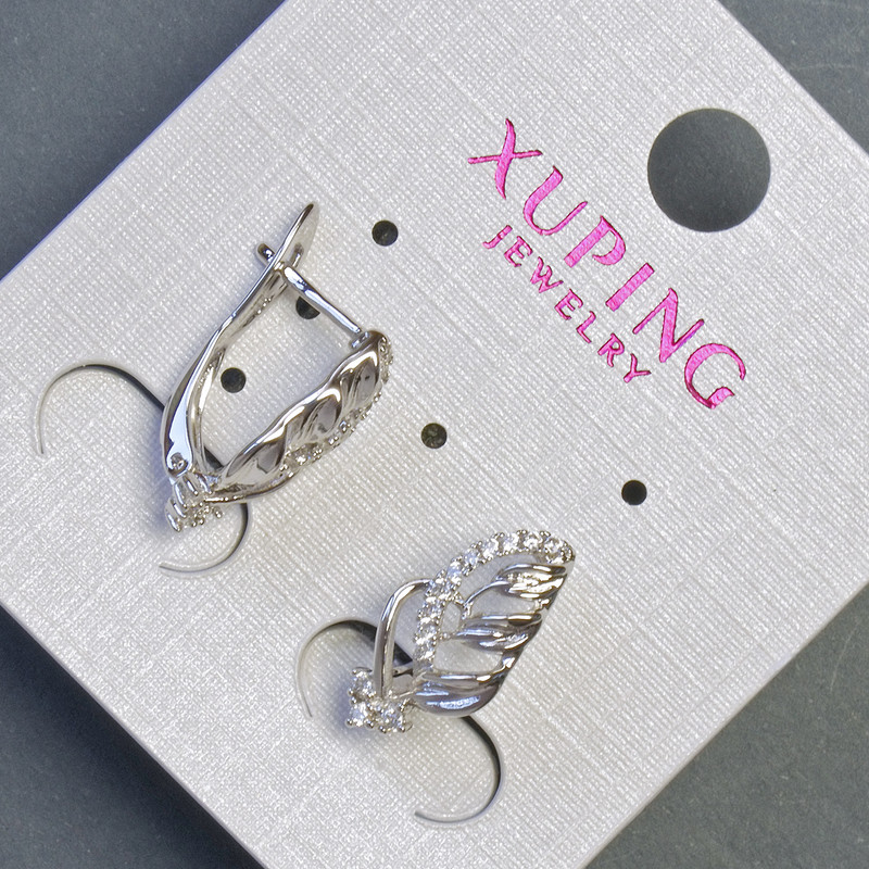 Xuping Earrings 16x8mm Rhodium