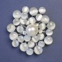 Brooch with Grey Cat's Eye Stone (synthetic) and Pearl (imitation) 55x55mm+/- silver-tone metal