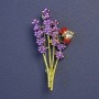 Lavender Bouquet Pendant Brooch Lilac and Green Enamel 51x26mm+/- Gold-Tone Metal