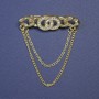 Accent Brooch Chanel-Style Chain 45x13mm+/- Gold-Tone Metal