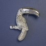 Toucan Bird Brooch-Pendant, Silver Metal, 62x40mm
