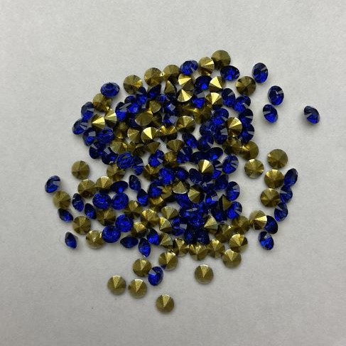 Rhinestones Blue, Diameter 3.3mm (+/-), Pack 4g (+/-)