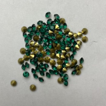 Rhinestones Green, Diameter 2mm (+/-), Pack 3g (+/-)