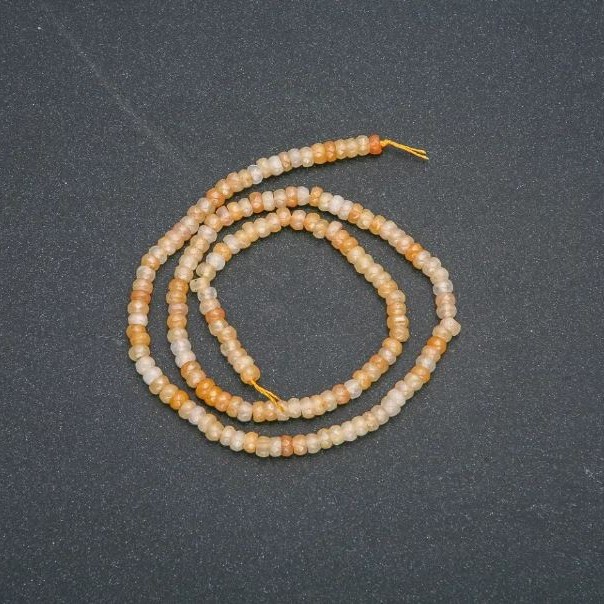 Natural Agate Stone Strand Faceted Rondelle, Diameter 4x2.5mm, Length 39cm+