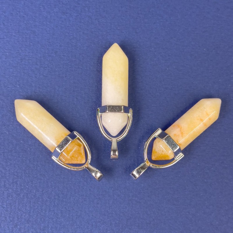 Citrine Pendant Hexagon 40mm+