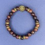 Bracelet with Natural Bull's Eye Stone Bead, diameter 8mm+/-, length 18cm+/- stretch