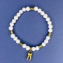 White Agate Bracelet (imitation acrylic) round bead, diameter 6mm+-, length 18cm+- stretch