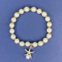 White Majorca Acrylic Bracelet, diameter 8mm+-, length 113cm+-, length 18cm+- stretch