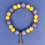Jadeite Smooth Round Bead Bracelet, diameter 8.5mm+- Sugilite Smooth Round Bead, diameter 10.5mm+-, length 18cm+- stretch