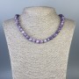 Lepidolite Necklace, faceted bead, diameter 8mm+/-, length 47cm+