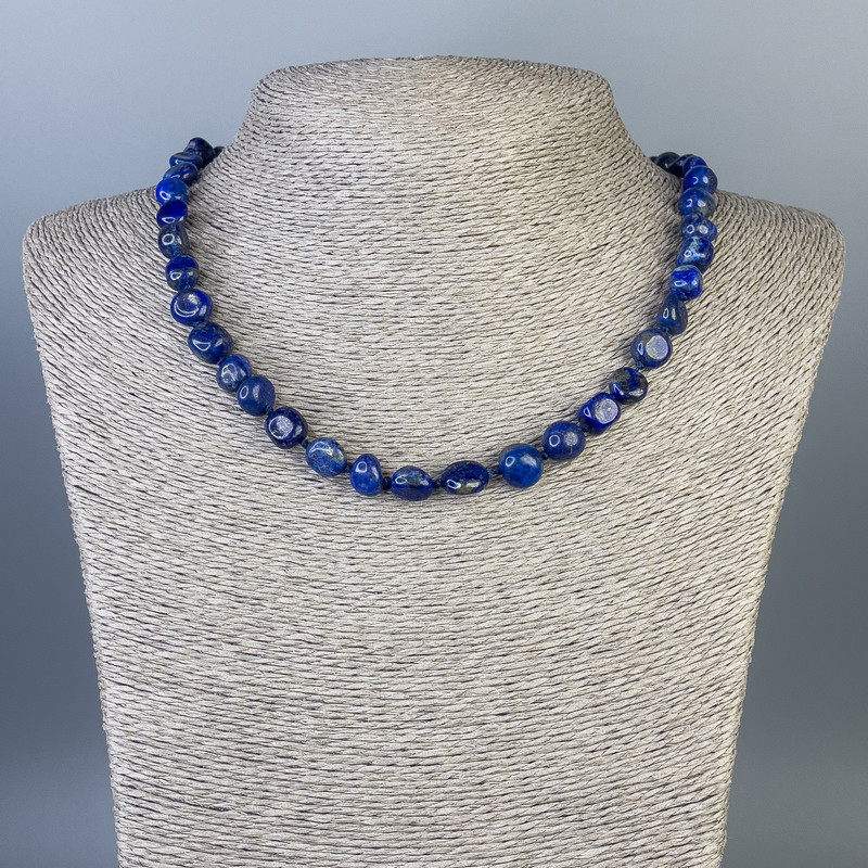 Lapis Lazuli Tumbled Necklace, diameter 11x8mm+/-, diameter 10x6mm+/-, length 48cm+