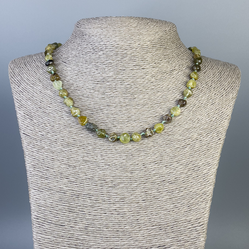 Grossular (Green Garnet) Necklace, strand 7x7mm+/-, length 51cm+