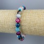 Bracelet Agate Smooth Bead 8mm+/-, length 18cm+/- stretch