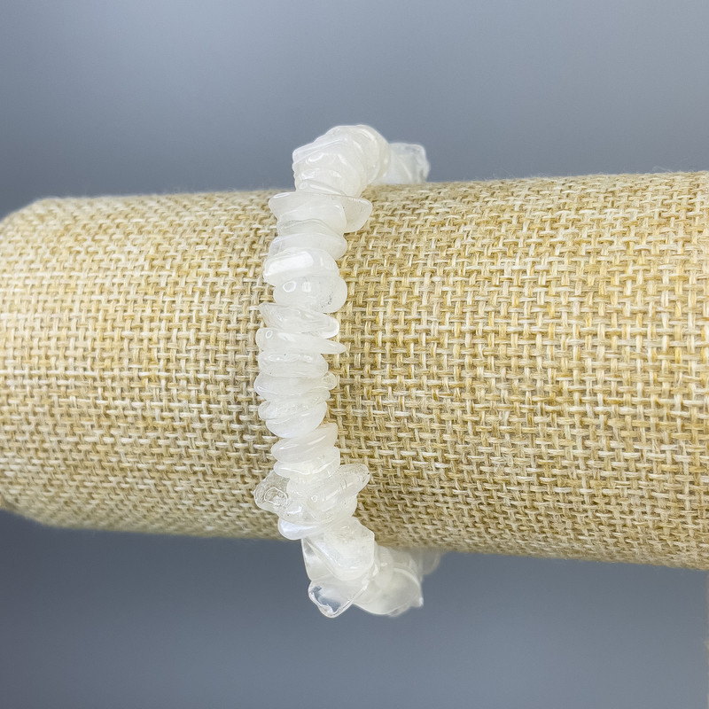 Bracelet Adularia Chip 9x3mm+/-, length 18cm+/- stretch