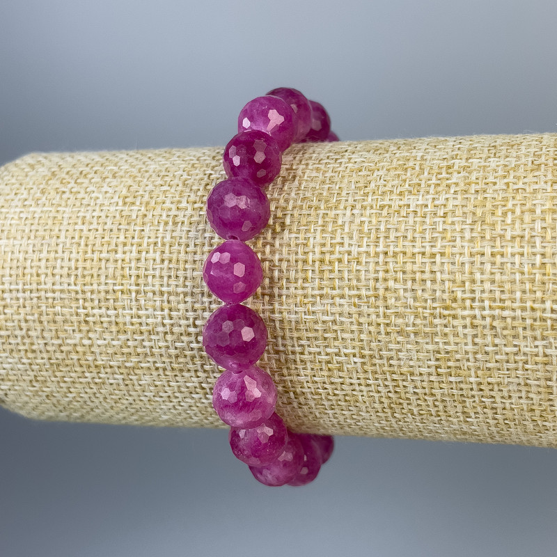 Bracelet Tourmaline Faceted Bead 10mm+/-, length 18cm+/- stretch