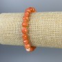 Nephrite Mashan Bracelet, faceted bead 8mm+/-, length 18cm+/- stretch