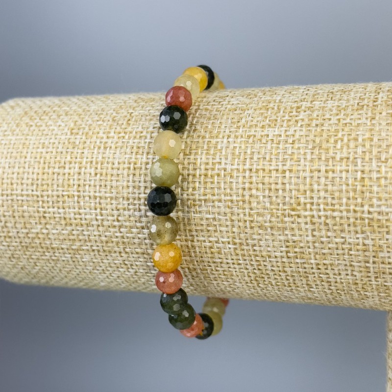 Bracelet Assorted Faceted Bead 6mm+/-, length 18cm+/- stretch