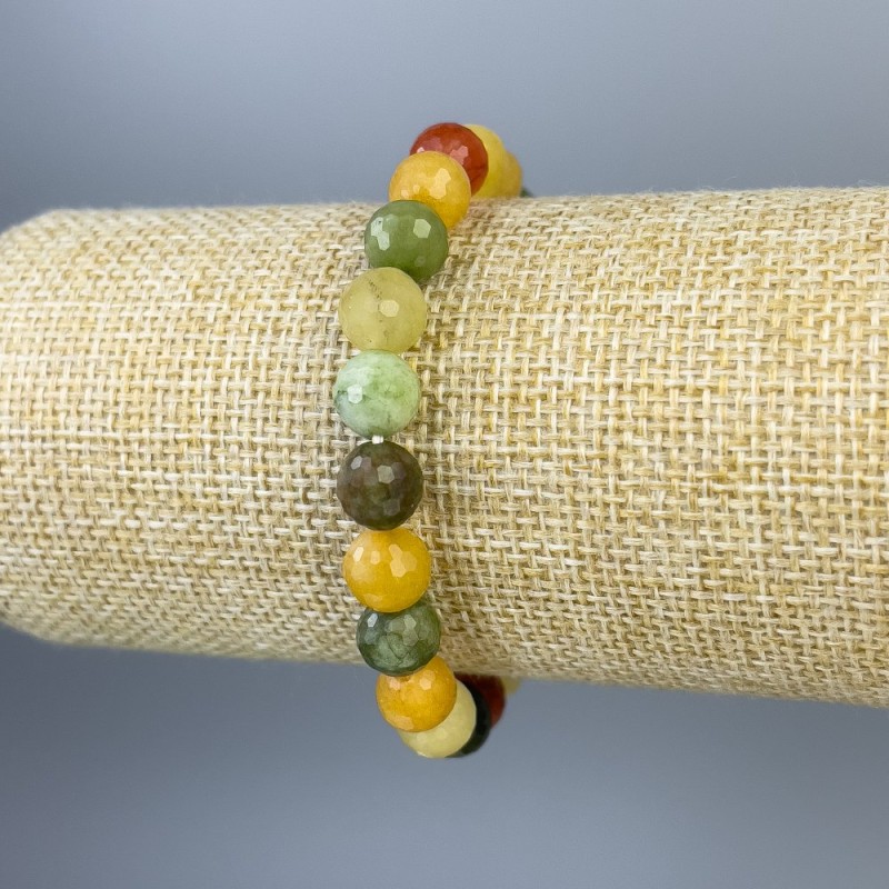 Bracelet Assorted Faceted Bead 8mm+/-, length 18cm+/- stretch