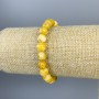 Bracelet Jadeite Faceted Bead 8mm+/-, length 18cm+/- stretch