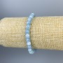 Aquamarine Bracelet, faceted bead, diameter 6mm+/-, length 18cm+/- stretch