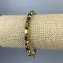 Hematite Hexagon Bracelet Gold Colour, diameter 8x5mm+/-, length 18cm+/- stretch