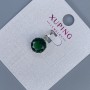 Xuping Pendant with Green Crystal, Diameter 9mm+/-, Length 17mm+/- Rhodium 18K