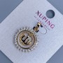 Xuping "Sura" Pendant with White Rhinestones, diameter 19mm+/-, length 28mm+/- 18K gold plating