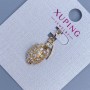 Xuping "Grenade" Pendant with White Rhinestones, diameter 11mm+/-, length 22mm+/- 18K gold plating