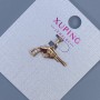 Xuping "Gun" Pendant with White Rhinestones, diameter 18mm+/-, length 18mm+/- 18K gold plating