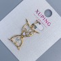 Xuping "Hourglass" Pendant with White Rhinestones, diameter 18mm+/-, length 28mm+/- 18K gold plating