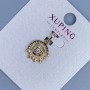 Xuping Pendant with White Crystal, diameter 14mm+/-, length 20mm+/- 18K gold plating