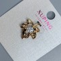 Xuping "Leaf" Pendant with White Crystal, diameter 16mm+/-, length 19mm+/- 18K gold plating