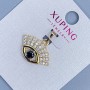 Xuping Eye Pendant with White Rhinestones and Black Crystal, diameter 20mm+/-, length 21mm+/- 18K gold plating