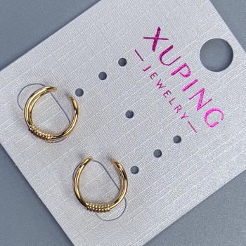 Xuping Double Ear Cuff, 18K Gold-Plated, 11x7mm+