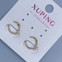 Xuping Ear Cuff with White Crystal, diameter 10x2mm+/- 18K Gold Plating