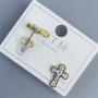 Xuping Stud Earrings Cross with White Rhinestones 12x9mm+- 18K Gold Plating