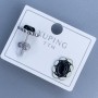 Xuping Stud Earrings with Black Stone 12x10mm+- Rhodium