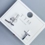 Xuping Stud Earrings Cross 12x7mm+- Rhodium
