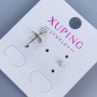 Xuping Stud Earrings with White Stone 3mm+- Rhodium