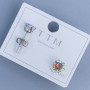 Xuping Stud Earrings with Rainbow Stone 6mm+- Rhodium