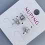 Xuping Stud Earrings with White Stone 6mm+- Rhodium