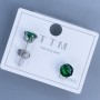 Xuping Stud Earrings with Green Stone 6mm+- Rhodium