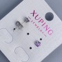 Xuping Stud Earrings with Purple Stone 4mm+/- Rhodium Plated