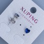 Xuping Stud Earrings Heart with Blue Stone 5mm+- Rhodium